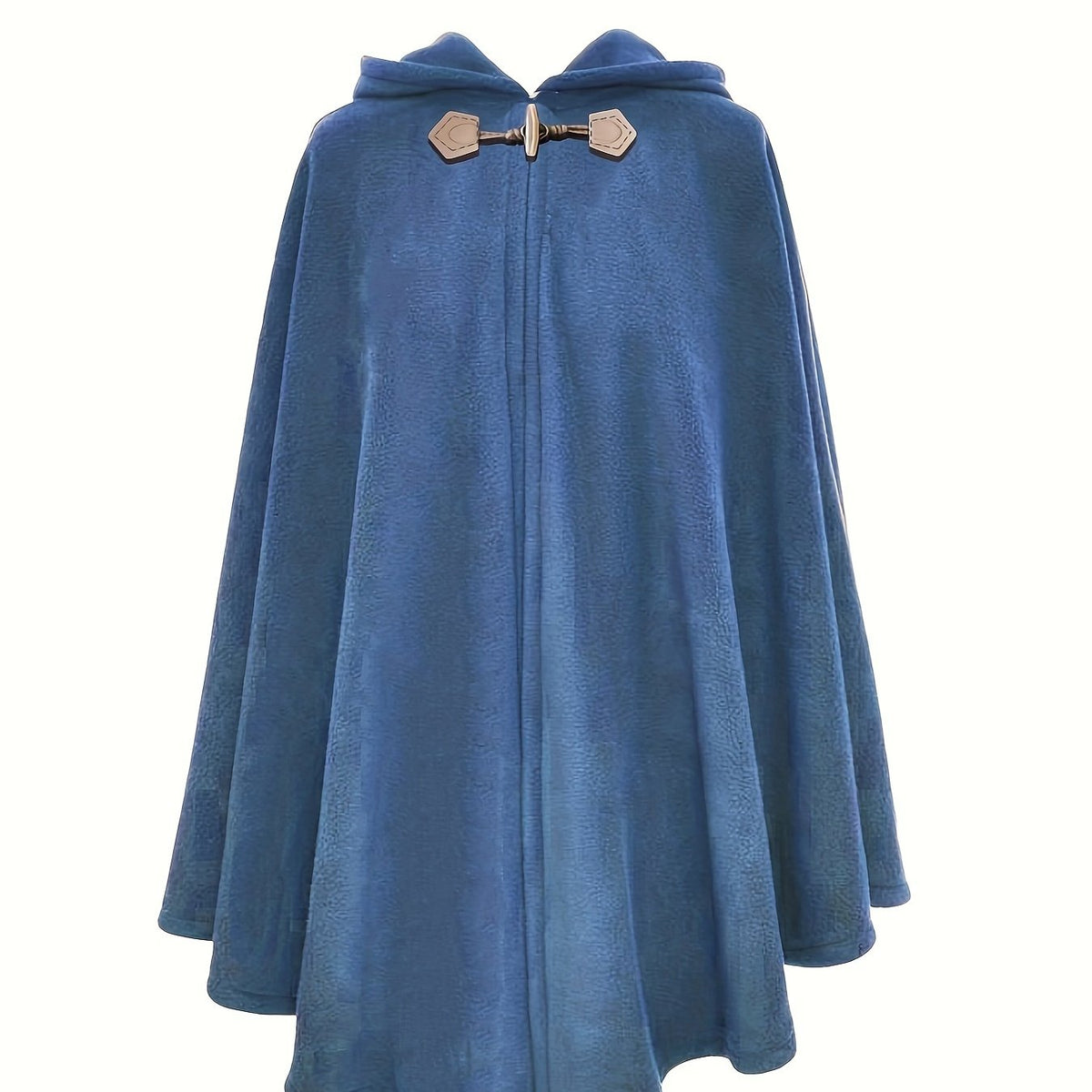Fleeceponcho med luva och knäppning, enfärgad damponcho