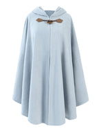 Fleeceponcho med luva och knäppning, enfärgad damponcho