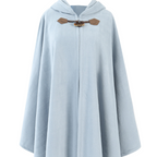 Fleeceponcho med luva och knäppning, enfärgad damponcho