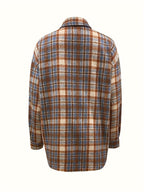 Rutig Overshirt i Mjukt Tyg med Bröstfickor, Flerfärgad